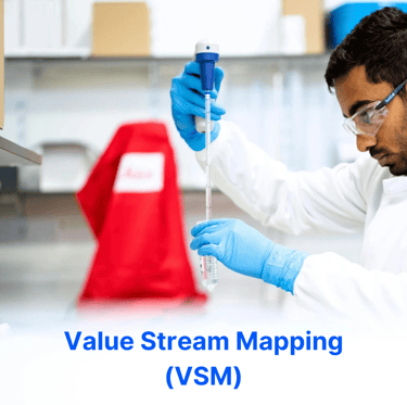a man in a lab coat and gloves holding a pipe of liquid