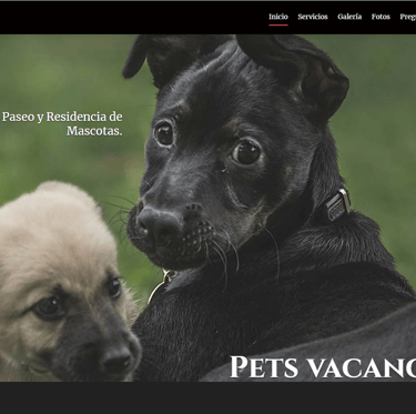 screenshot of one of the petsvacance's webpages