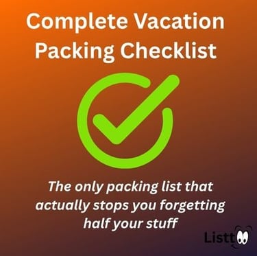 Complete Vacation Packing Checklist