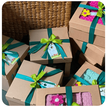 Exclusive handmade woven bag hampers presented in premium gift boxes by Craftvitas Indonesia.