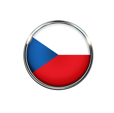 Czech republic Flag in a 3D button