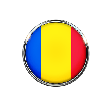 Romania Flag in a 3D button