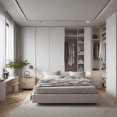 Modern living room interior showcasing elegant furnishings and smart lighting controls.