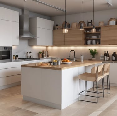 Modern living room interior showcasing elegant furnishings and smart lighting controls.