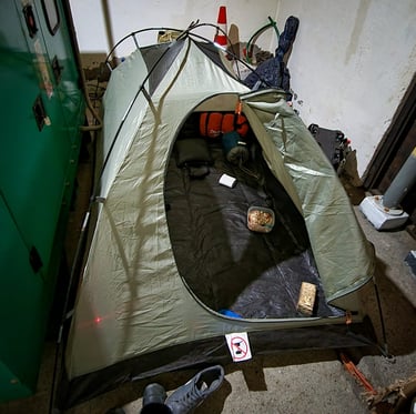 a tented tent with a tent in the middle of it