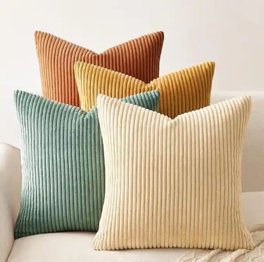 Set of 4 Boho Velvet Throw Pillow Covers – Double-Sided Soft Cushion Cases for Modern Living Room, 