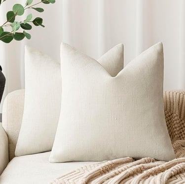 Linen White Pillow Covers for Scandinavian Bedding