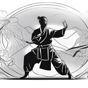 a man in a suit and tie with a sword