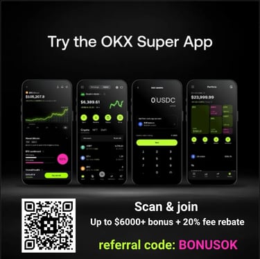 OKX referral code BONUSOK for mobile apps and trading via Super App