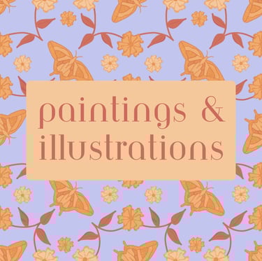 a picture of a flower with the words paintings and illustrations