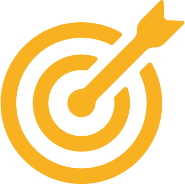 Ícone de um alvo com uma flecha ao meio.