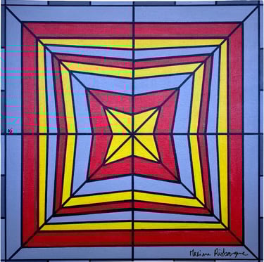 Toile tableau lampe Ligne couleurs maxime Risbourque