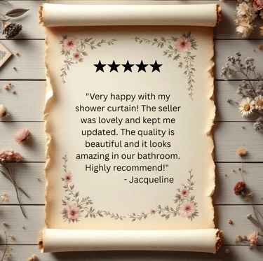 Customer review for artistic shower curtain from URunique21