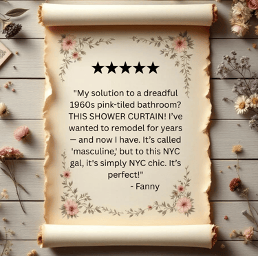 Customer feedback on Art Deco black and silver shower curtain from URunique21