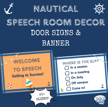 nautical speech room decor signs with navy background and picture of anchor
