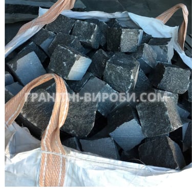 Колота гранітна бруківка габро 10*10*10