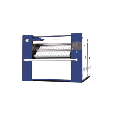 Industrial commercial ironer machine for heavy-duty laundry and textile pressing.