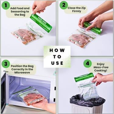 how to use for microwave steam cooking bags