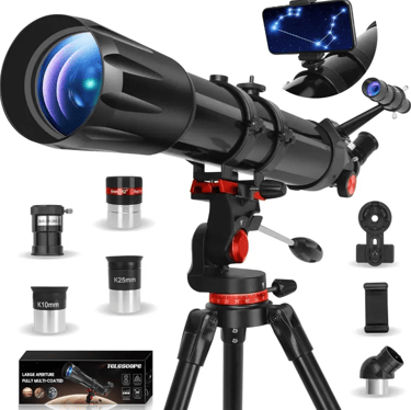 HETEKAN 90900, Telescopio Astronómico Adultos, 90 mm Apertura 900 mm