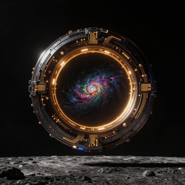        Massive holographic shield dome protecting station,   QUANTUMSHELL.TECH