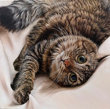 peinture animalière d'un chat
