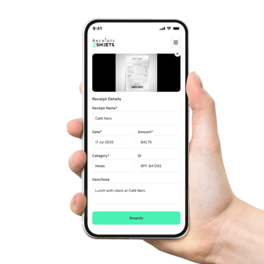 AI receipt scanner app for google sheets