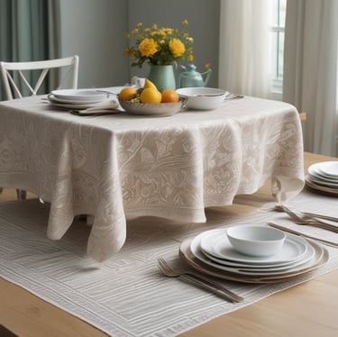 A wall displays the text 'estás en casa' with a string of warm yellow lights hanging across it. The lower part shows the word 'TOLUCA' accompanied by a simple logo. The wall is painted white with a faint shadow effect from the lighting.