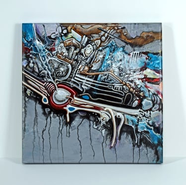 Origional abstract art by Eric Stiles, painted with acrylic on a cradled panel