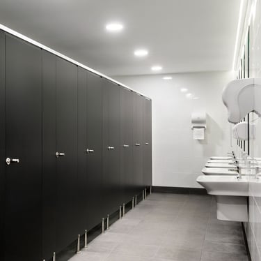 "Stylish toilet partitions for shopping mall in Hyderabad"