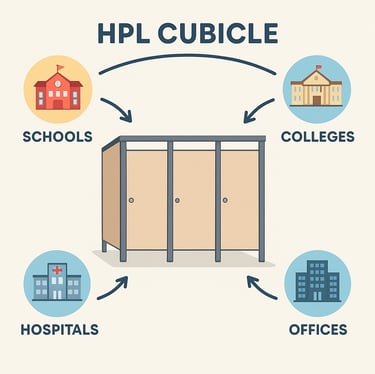 "Toilet cubicle usage in schools, offices, malls, hospitals"