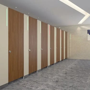 "Hygienic restroom cubicles in Hyderabad hospital"