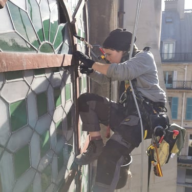 Vitrail, plomb, restauration, cordiste, patrimoine
