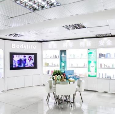 bodylife cosmetics products showcase room
