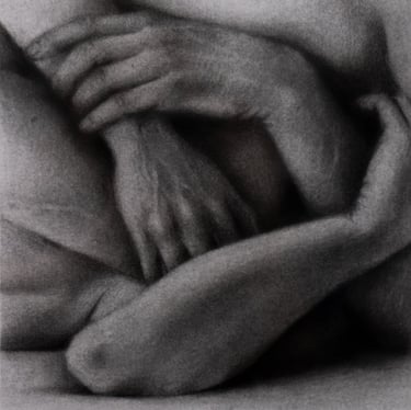 Papp Anita charcoal drawing, artist