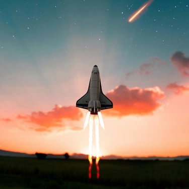 rocket ship launching