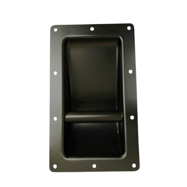 Ein großer schwarzer Schalengriff für Lautsprecher 