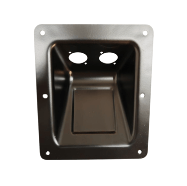 Schwarze Anschlusschale für Lautsprecher mit 2 Löcher für Speakon Buchsen