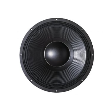 a speaker with a black speaker in front of a white background