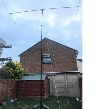 Pro Antennas Dual Beam Pro HF antenna mounted on a customers mast