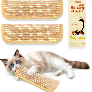 Cat Toys for Indoor Cats, Catnip Kicker Pillow Toys with Sisal