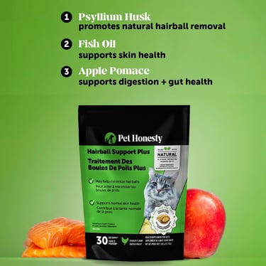 Cat Hairball Support Crunchy & Creamy Chews, Hairball Remedy Treats, Cat Furball Treatment