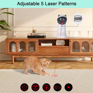 TBTeek Cat Toy, Automatic Motion-Activated, 5 Fun Patterns, 4 Speed Modes, Adjustable Light Angles