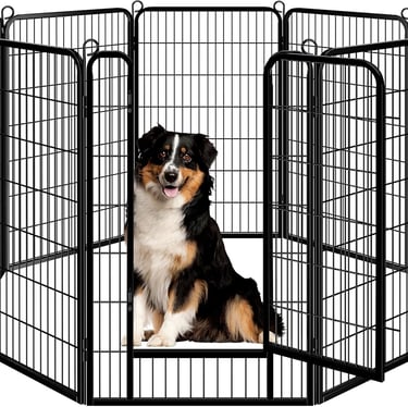Yaheetech Dog Playpen Outdoor, 8 Panel Dog Fence 47" Indoor Pet Pen for Large/Medium/Small Dogs