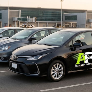 Automóvil sedán ejecutivo para traslados privados de pasajeros y servicios VIP al aeropuerto