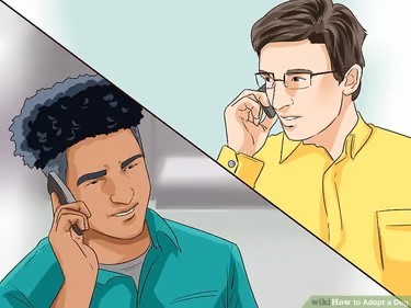 two men talking on phone about Perfect Paw Pups Puppies