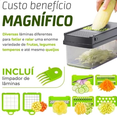 Fatiador de legumes cortador verduras multifuncional profissional em aço inoxidável 16 em 1