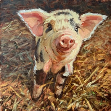 THIS LITTLE PIGGY - Painting by Mary Morey