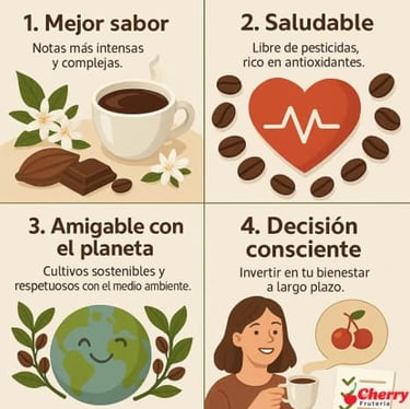 Bolsas de café con etiquetas comparativas