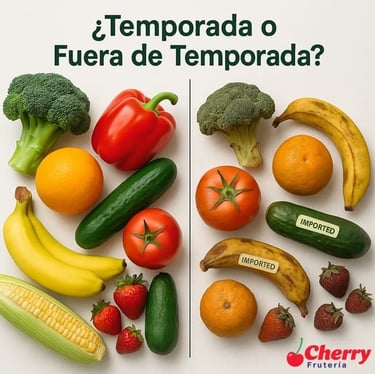 Frutas y verduras de temporada vs fuera de temporada