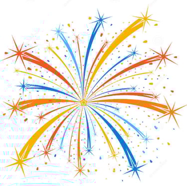 a fireworks with colorful fireworks in the background